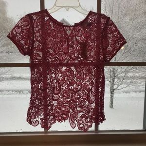 Pink lace blouse